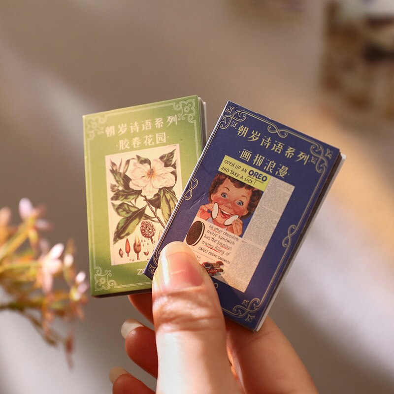 Mini LIBRO DE poetría de flores de 50 piezas, planificador de diario de chatarra, álbum de recortes de papel artesanal, álbumes de fotos artesanales decorativos Vintage