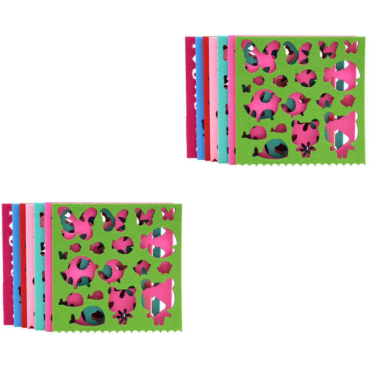 14 pcs Wool Felt Shape Needle Felt DIY Craft Stencil Applique Craft