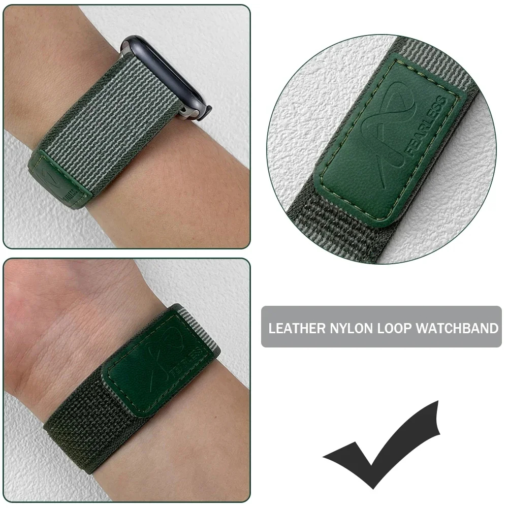 Nylon lederen band voor Apple Watch Band Ultra 49 mm 44 mm 45 mm 42 mm 41 mm 40 38 mm Sporthorlogeband Iwatch Serise 9 8 7 6 5 armband