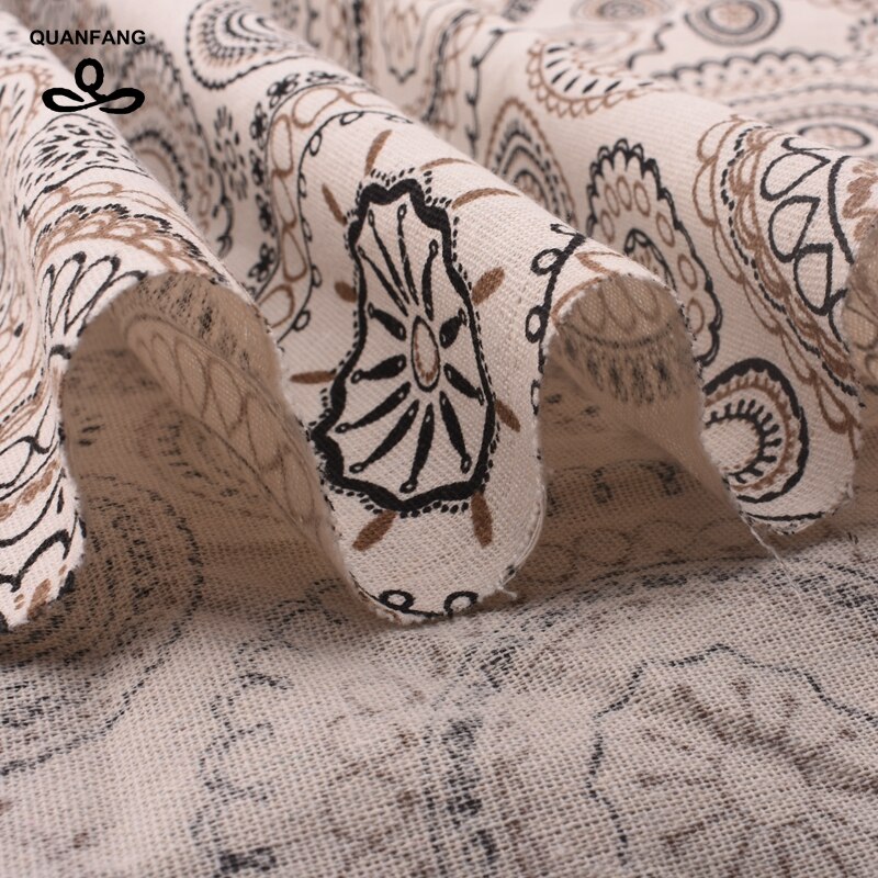 QUANFANG circular pattern, printed cotton quilted quilting, sewing, DIY, sofa/table, fabric furniture half meter
