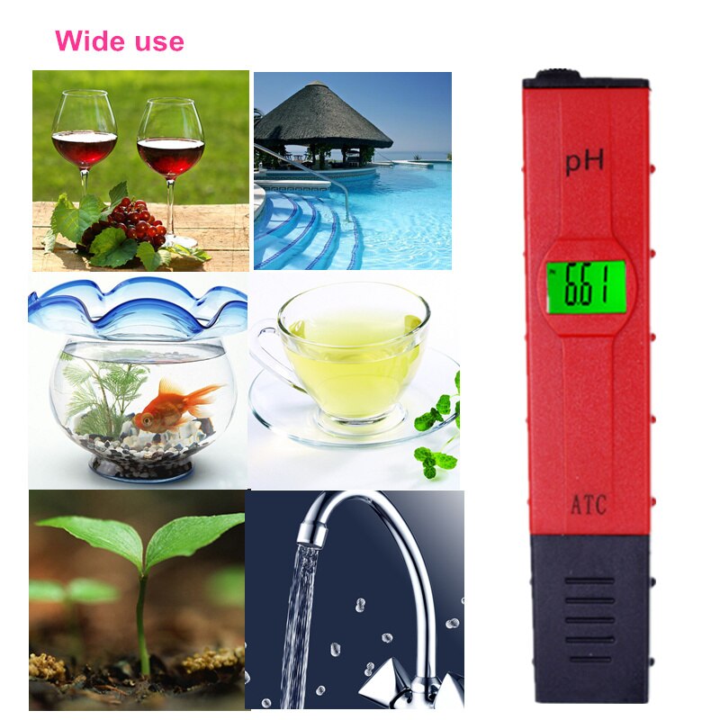 Portable Digital PH Meter LCD Display PH Tester Water Monitor Test Pen PH Multimeter With Backlight For Pool 30%OFF