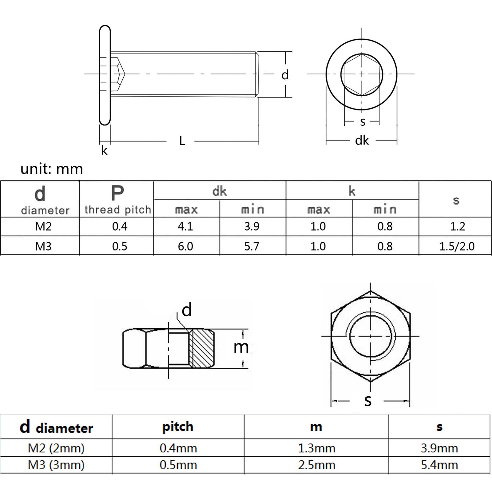 400 stks/doos M2 M3 Allen Hexagon Hex Socket Ultra Dunne Platte Wafer Hoofd Schroef Bout Moer Assortiment Kit Set 304 A2-70 Roestvrij staal