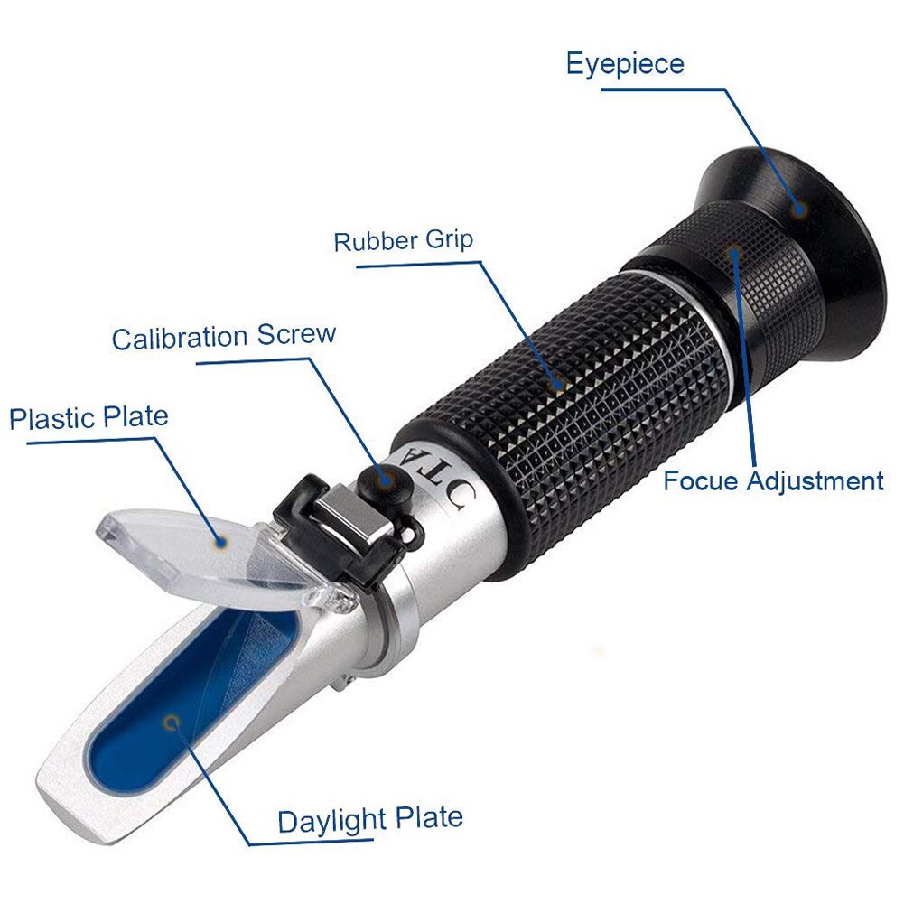 0-100% Handheld Salinometer Salinity Refractometer Meter With Non-slip Handle Salt Gauge Saltwater Test Tool 19.5cm