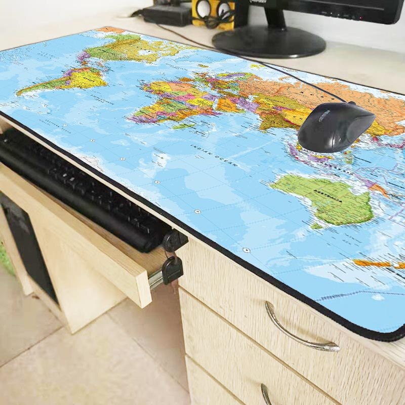 XGZ World Map Large Gaming Keyboard Mouse Pad Gamer Notebook Computer Mousepad Office Desk Mats Resting Mat for CSGO DOTA