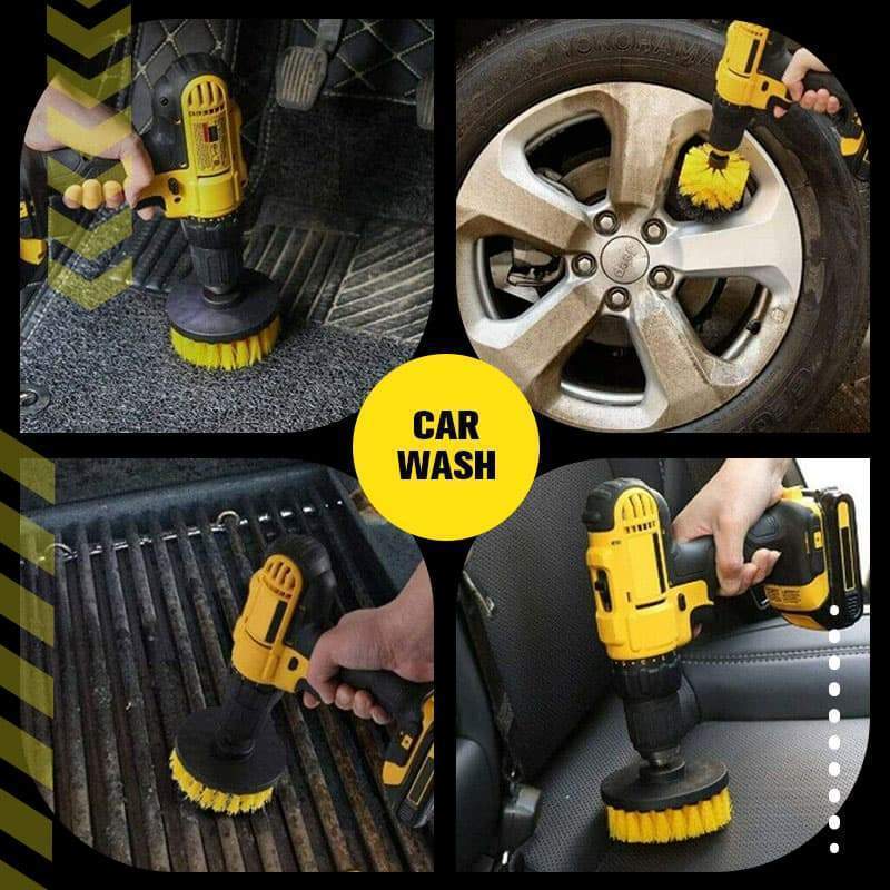 Drill Brush Set All Purpose Cleaner Scrubbing Brushes for Bathroom Surface Grout Tile Tub Shower Kitchen Auto Care Cleaning Tool