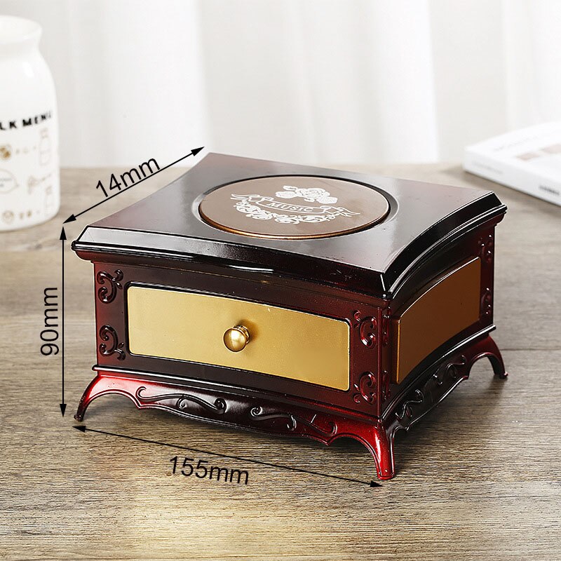 Dancer Rotating Music Box Classical Drawer Makeup Mirror Music Box Jewelry Storage Box To Send Girlfriend Box