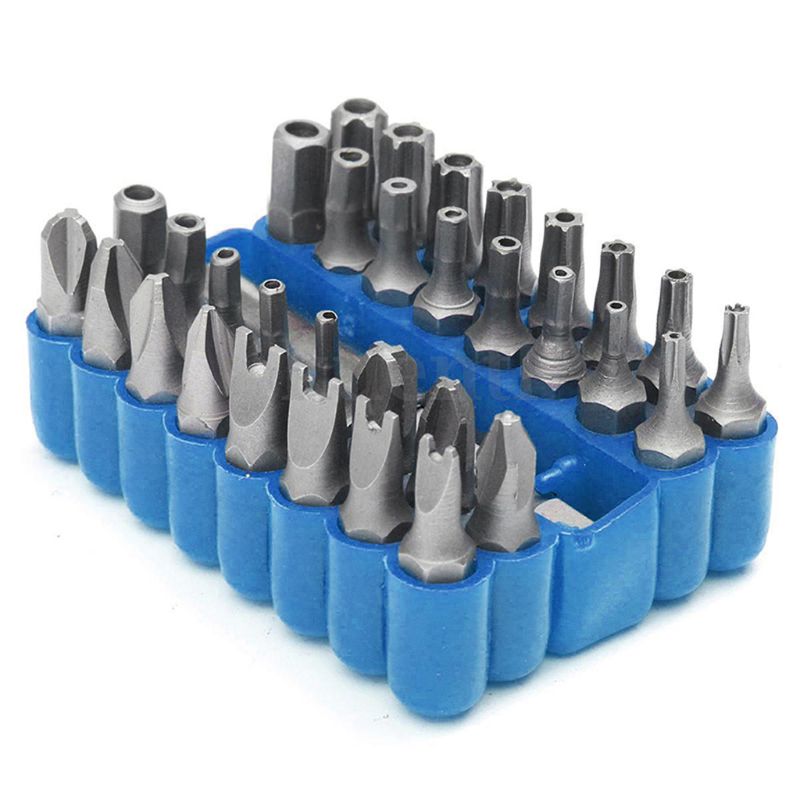 Security Bit 33Pcs Set Tamper Proof Torx Spanner Screwdriver Star Hex Holder Rod