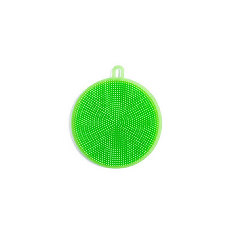 Cepillo de silicona para limpieza de cocina, cepillo de silicona suave para lavar platos, ollas, cuencos, frutas y verduras, 1 unidad: GREEN