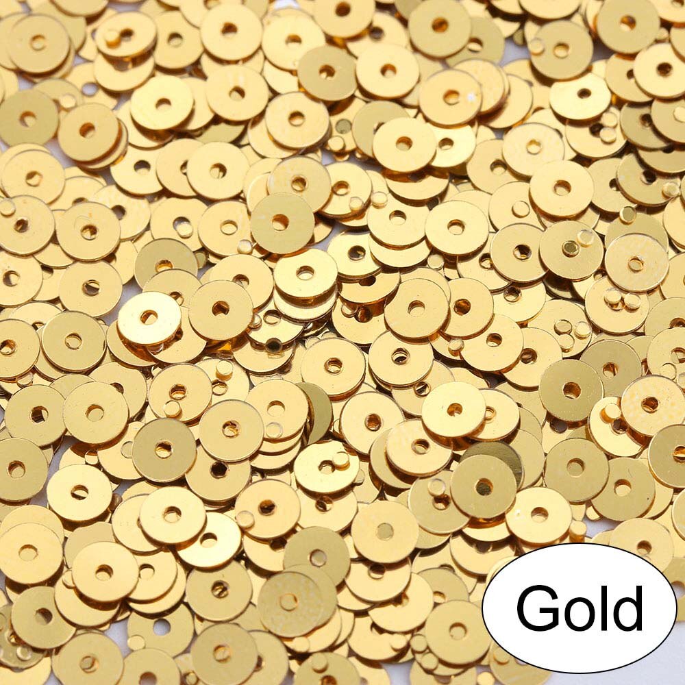 1000 stuks/zak 4mm veelkleurige losse plastic pailletten voor thuisfeesten, bruiloftsdecoratie, facetkralenversiering, doe-het-zelf naaiaccessoires: Goud