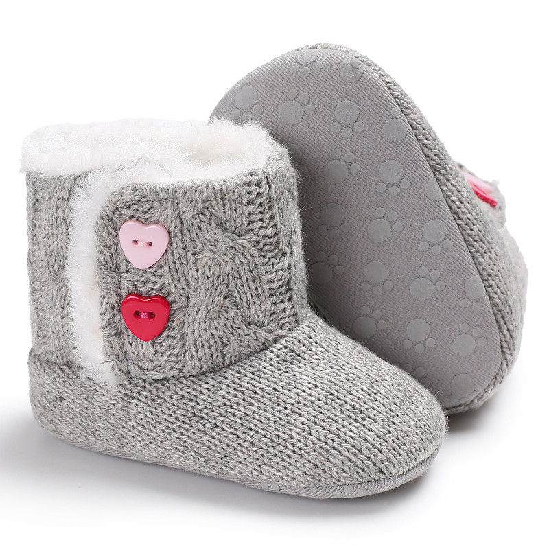 Nouvelle de chaussures d'hiver pour bébé fille garçon | Bottes chaudes pour tout-petits, fils tricotés, semelle en laine souple pour bébé 0-18M