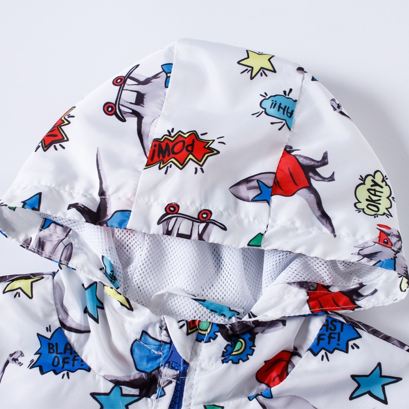 Little Maven Baby Jas Dinosaurus Print Windjack Voor De Jongen Bovenkleding Jas Baby Jongens Capuchon Met Rits Kleding Kids