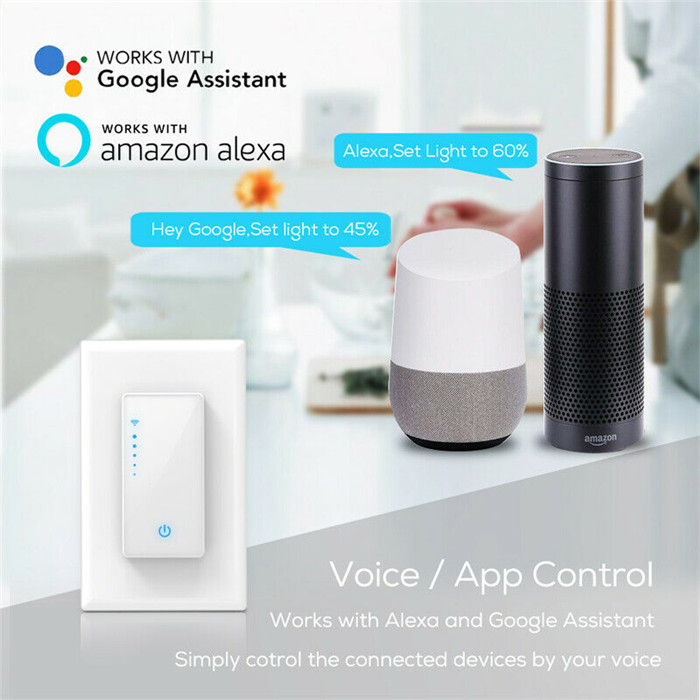 Home Smart Light Swith Dimmer WiFi Remote For Alexa Google Home IFTTT Touch Voice