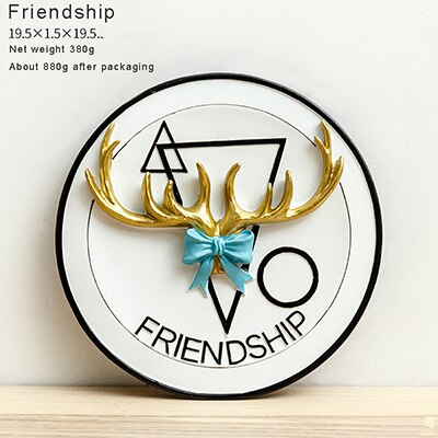 Creatieve hars decoratieve plaat woonkamer slaapkamer gang muur opknoping elanden schilderen decoratieve boord ambachten ornamenten-60140: friendship