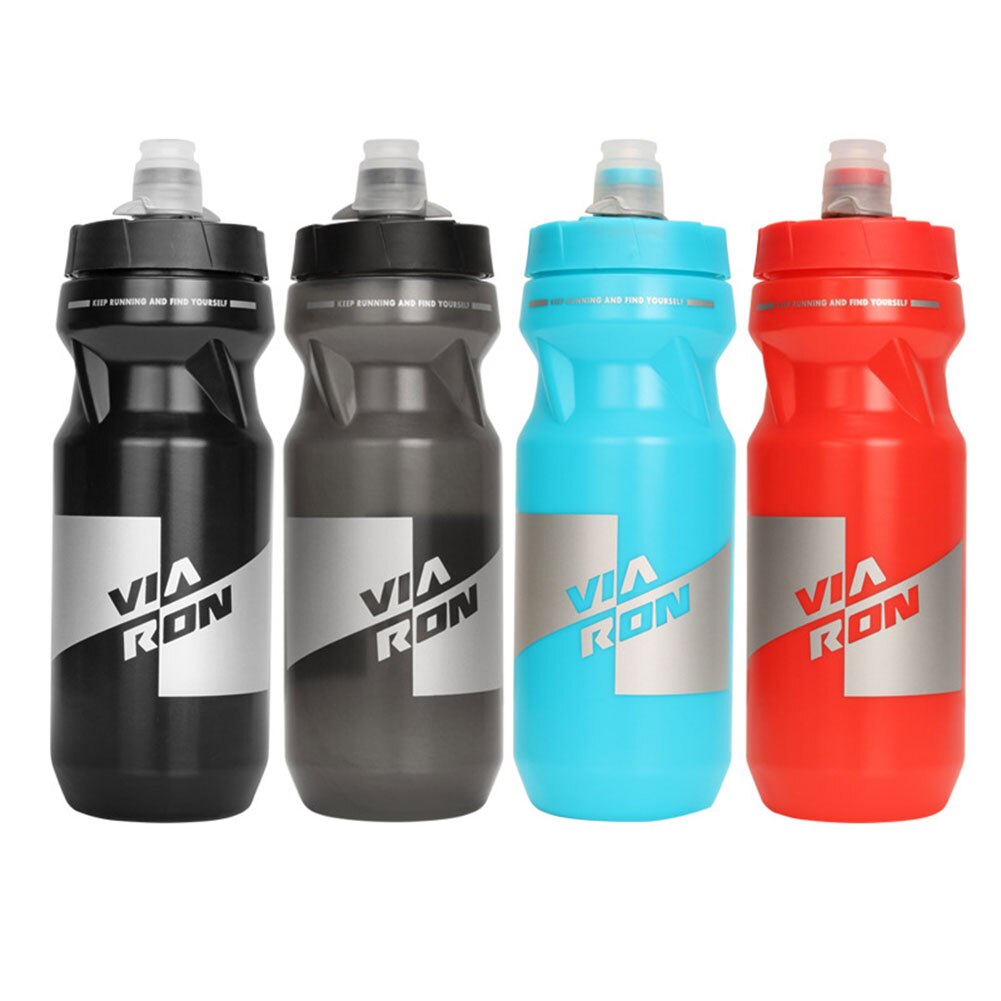Botella de agua deportiva exprimible 610 ml 21 oz BPA tapa para empujar-tirar libre para deportes al aire libre Fitness ciclismo senderismo botella de cuatro colores