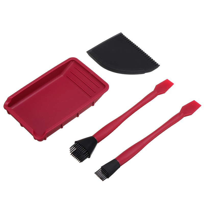 4 Teile/satz Silikon Kleber Bausatz Breite/Schmale Pinsel Dünne Klinge Mit Flache Schaber und Kleber Tablett Holzbearbeitung Kleben Bausatz