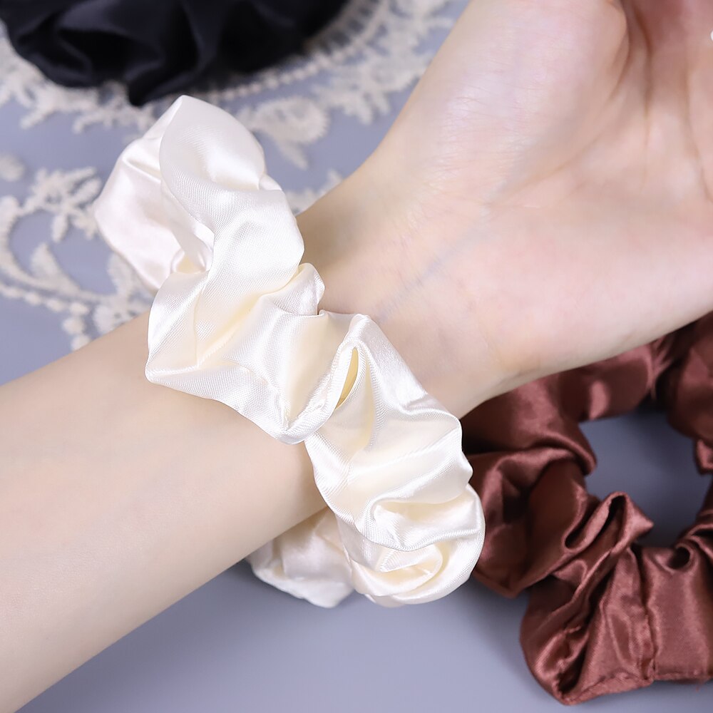 Chouchous élastiques en Satin de soie pour femmes, nouveaux accessoires pour cheveux de noël