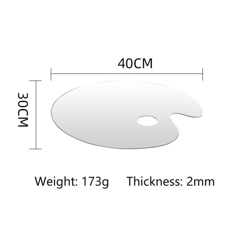 Transparent Paints Tins Box Palette Painting Storage Paint Tray Palette Acrylic Paint Palettes With Thumb Hole Oval Paint Tray: D