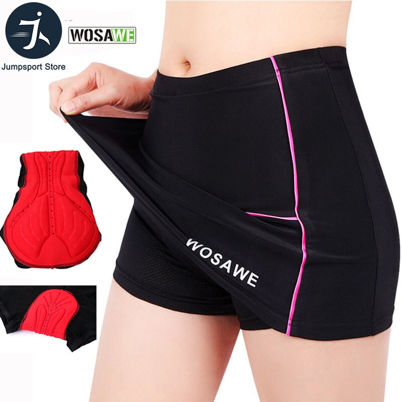 Wosawe Fietsen Shorts Vrouwen Rokken 4D Gel Padded Gel Zwart Underpant Fiets Ondergoed Kleding Downhill Shorts Maat S-XL