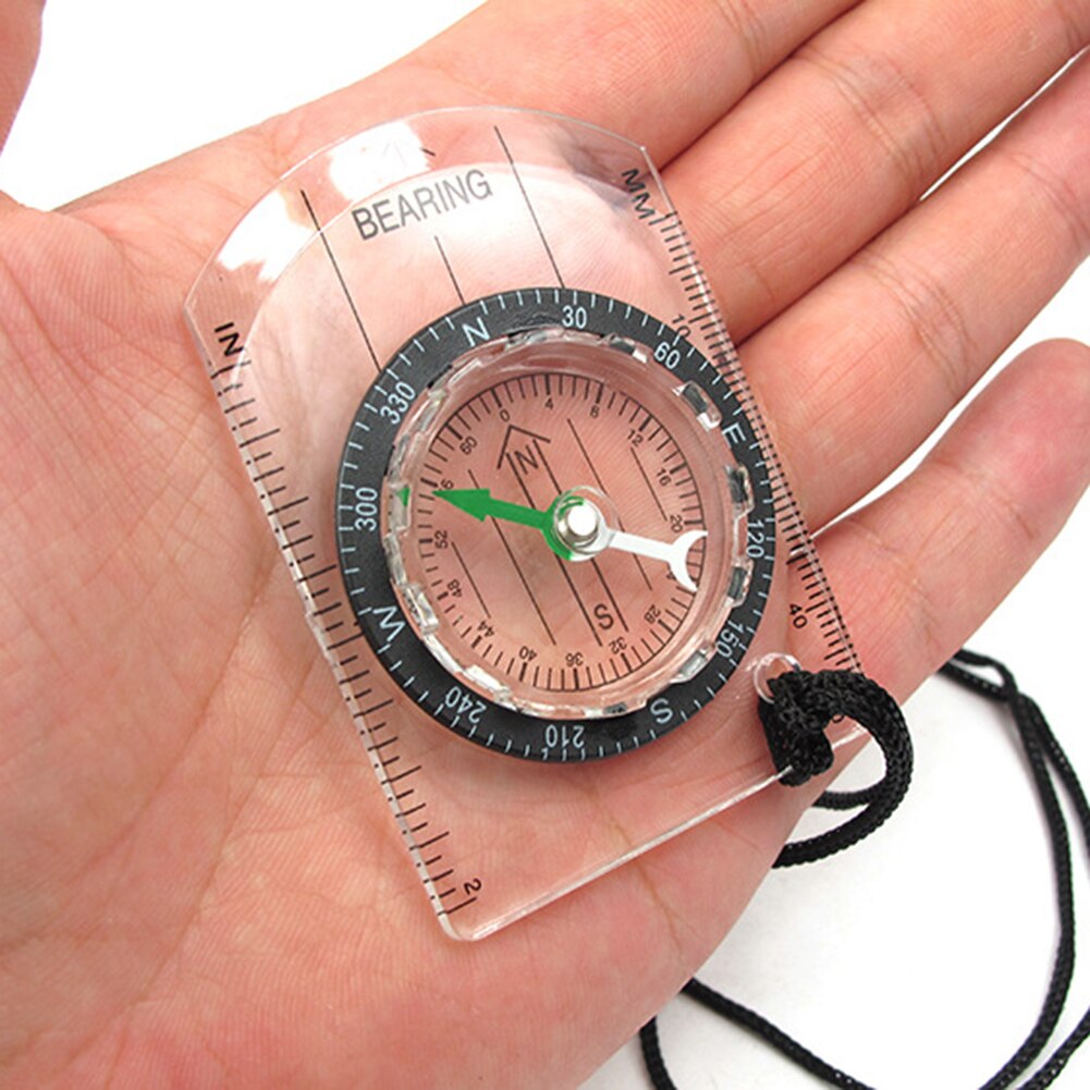 Compass Map Scale Ruler Hiking Survival Guide Tools Travelling Multifunctional Outdoor Camp Easy Carrying Portable Parts