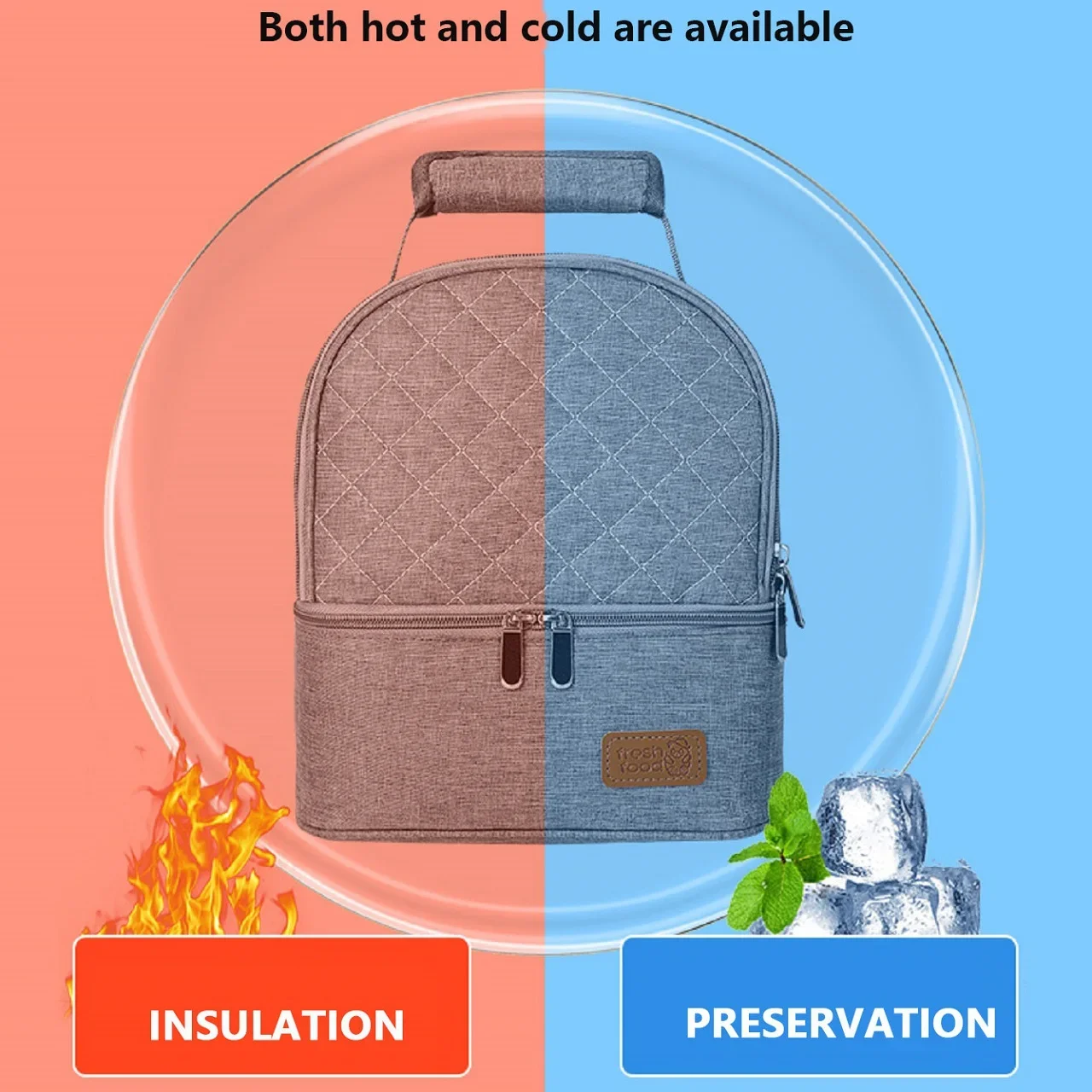 Children's insulated lunch bag, minimalist picnic insulated box, portable lunch container, lunch box, bento bag