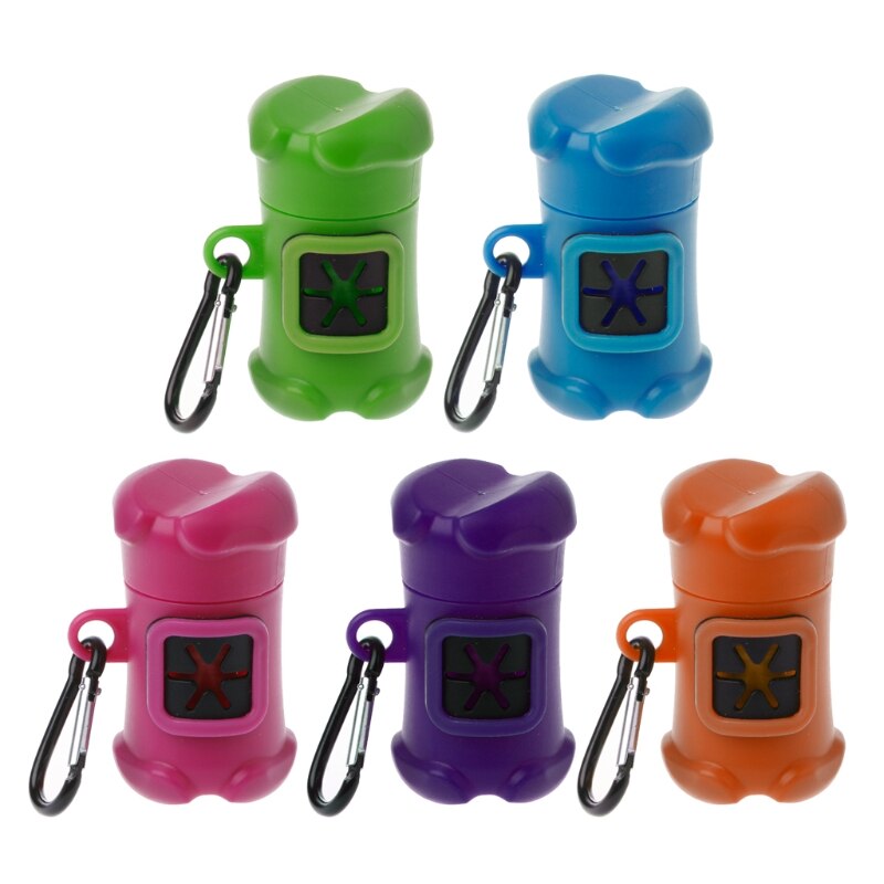 Pet Dog Bone Shape Waste Poo Garbage Dispenser Box Clean Up Bags Holder Carrier B0KB