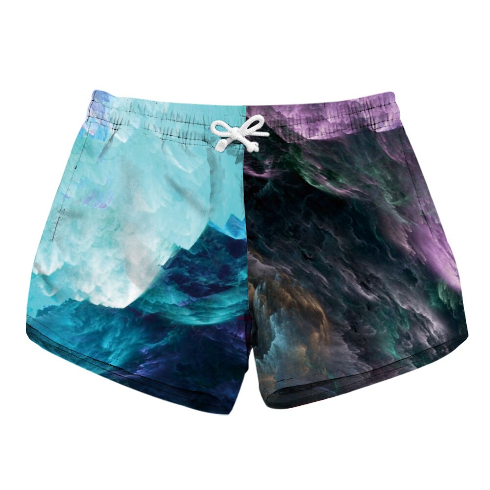 Pantalones cortos de playa para mujer, Mini Pantalón deportivo para agua, estampado de maletero de cielo, gimnasio, Surf, bolsillo corto, tabla de Surf de viaje femenina: Lbp-6011 / S