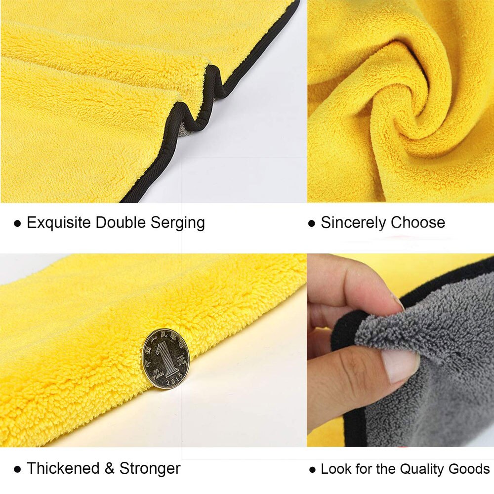 Car Care Car Cleaning Handdoek Zomen Microfiber Handdoek auto Koraal Fluwelen 30*30cm Dubbelzijdig Hoge Dichtheid Absorberende auto Wassen vodden