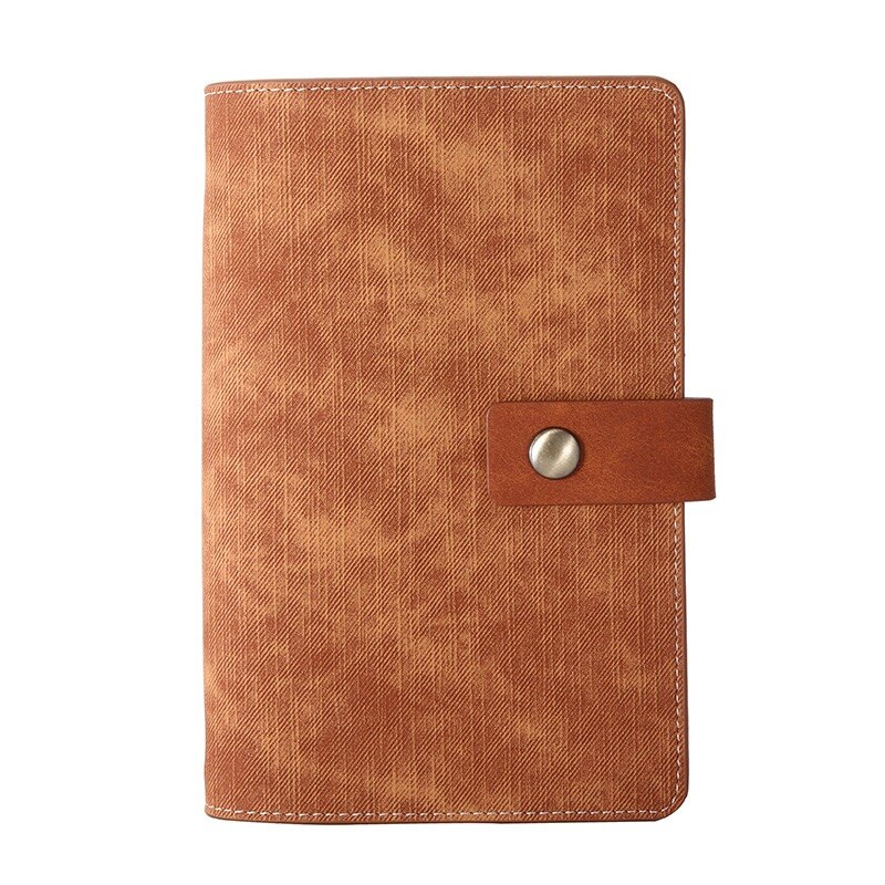 A5/A6 Soft Leather Loose-Leaf 6 Ring 100pages Notebook Leather Business Meeting Minutes School Agenda Office Stationery: A5-khaki
