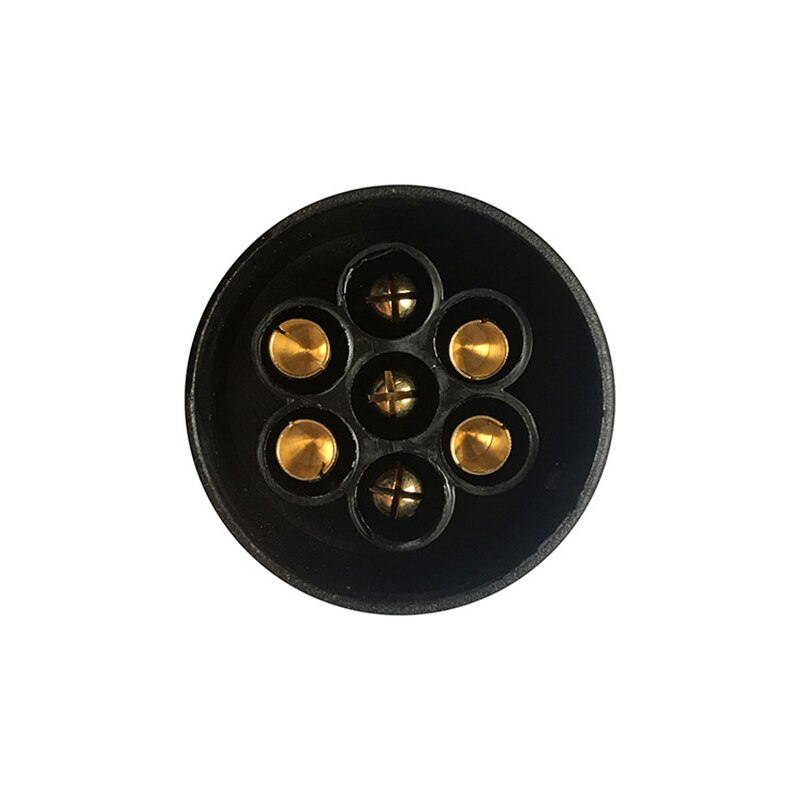 1 Pza 7 Pin conector de remolque adaptador de enchufe redondo hembra a plana macho caravana barco 21*6*5,5 cm/8,27*2,36*2,17 pulgadas