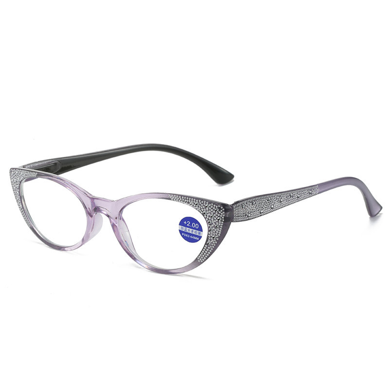 Nuevas gafas de lectura Vintage con forma de ojo de gato y diamantes para mujer, gafas para presbicia antiluz azul, dioptrías + 1,0 a + 4,0