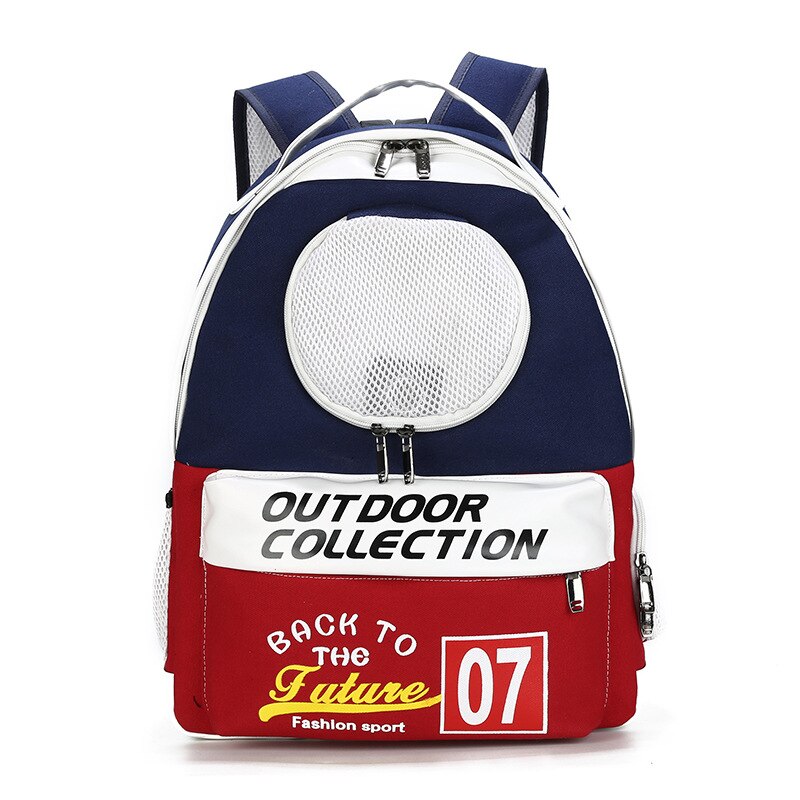 Moorpet Mode Canvas Tas Huisdier Slijtvaste Water Proof Outdoor Draagbare Kat Rugzak Kat Accessoires Kat Carrier: Blue and red