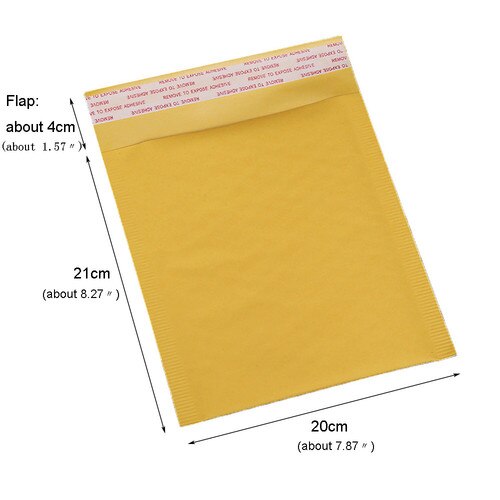 30 Uds. Bolsas de sobres de burbujas, papel Kraft, sobres acolchados, de sobres con burbuja, embalaje amarillo multifunción, bolsa de correo: 30pcs 20x25cm
