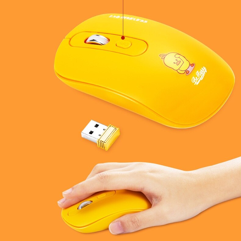 Cartoon Wireless Keyboard and Mouse Set 1600dpi 10 Meters Distance 2.4G