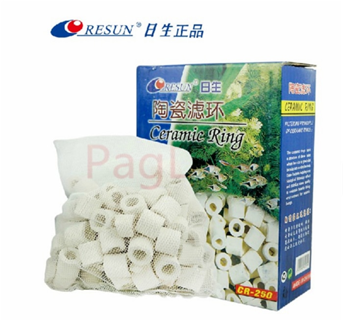 Superkeramische ring 250g aquarium visvijver filtermedia keramische ringen glas biologische ring batterijhuis met netzak