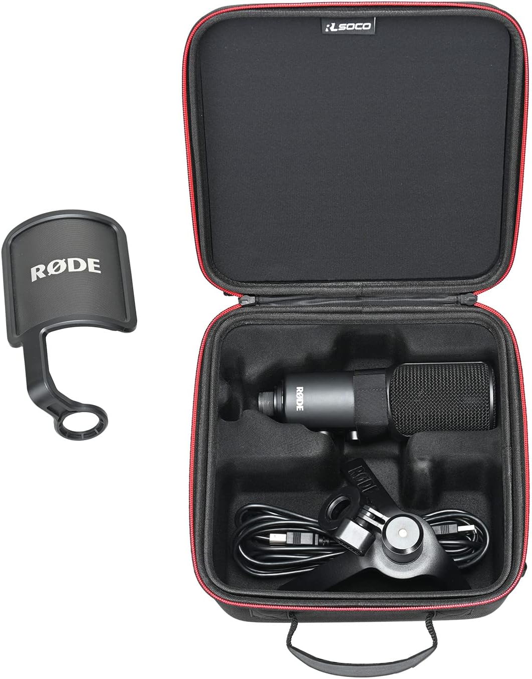 Carrying Case for Rode NT-USB/NT-USB+ Microphone, Waterproof Shockproof Storage Travel Case Bag Accessories for Rode Microphone