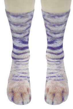 Calcetines húmedos de animales, medias de tubo medio con Pata de Gato, dibujos animados,: Lavanda