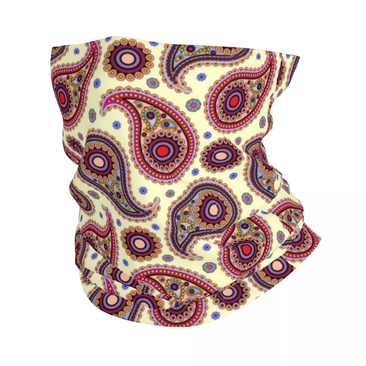 Custom Black Bandana Pattern Bandana Neck Gaiter for Hiking Cycling Women Men Wrap Scarf Paisley Style Headband Warmer: Orange