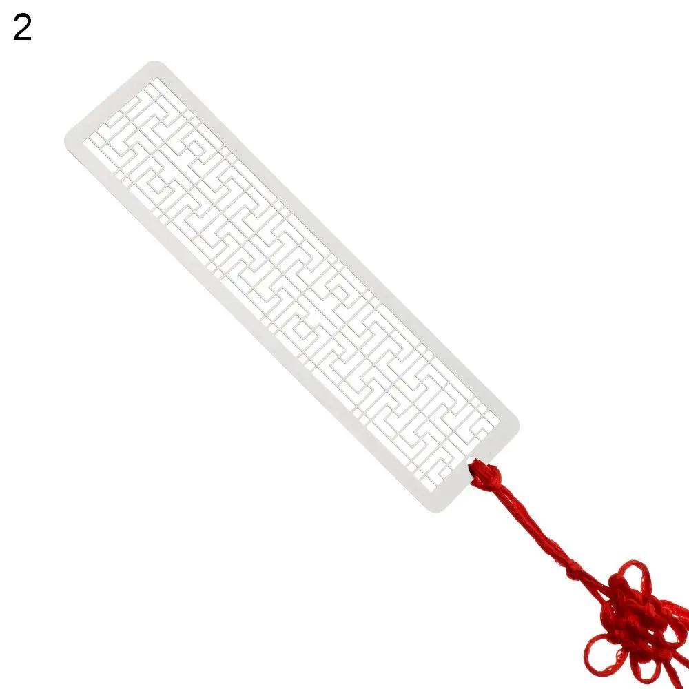 Metal Hollow Bookmarks Chinese Style Red Knot Book Clip Stainless Steel Pagination Mark Calligraphy Painting Kids: green