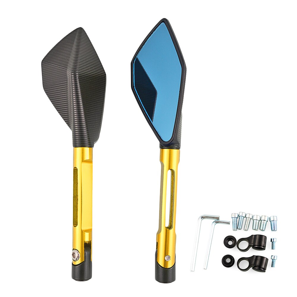 Espejo retrovisor Universal para motocicleta Kawasaki, accesorio para moto, z750, z900, z800, er6n, z1000, Ninja 300, 250, 650, 8mm, 10mm: Gold