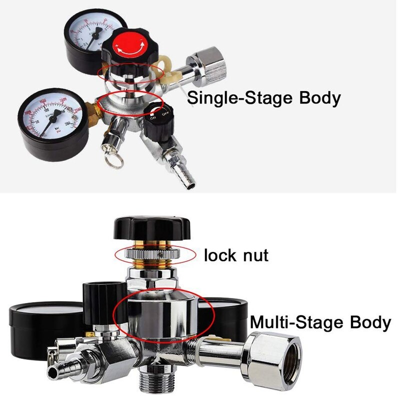 -Keg Regulator CO2 CGA-320, 0-60 PSI Working Pressure, 0-3000 PSI Tank Pressure, Beer Regulator, Co2 Pressure Regulator with
