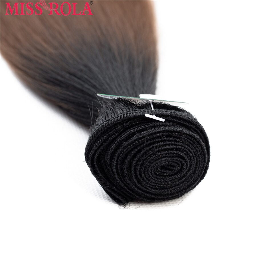 Miss Rola Synthetic Straight Hair Weft Ombre Colored Hair 8-14inch 4+1pcs/Pack 200g T1B/30 Weaving Bundles With Free Closure