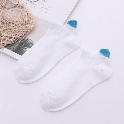 Kvinder sokker forår sommer koreansk stil kærlighed hjerte ankel elsker kortfattet stil kawaii hvide korte sokker: 3
