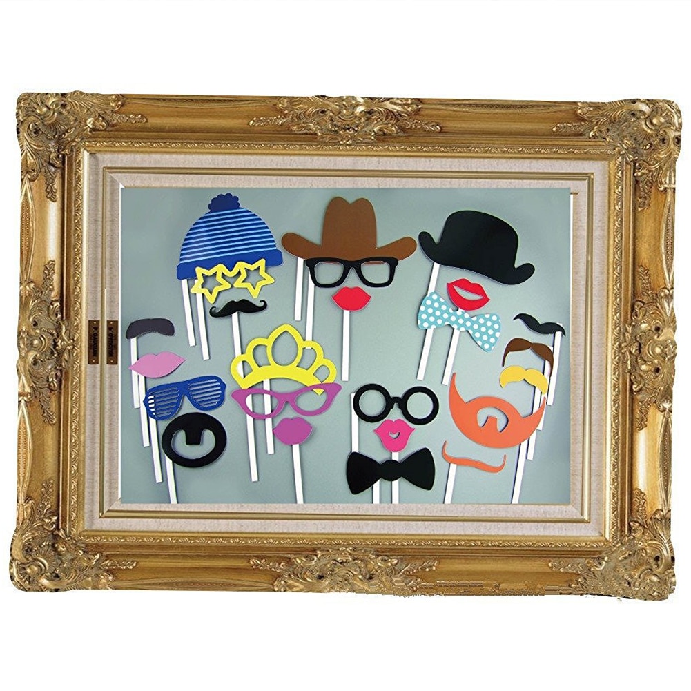 Photo Booth Large Picture Frame & 2Photo Prop Wedding Decoration Hen Do Party Selfie Fun Game Photo Accessories Party Decor