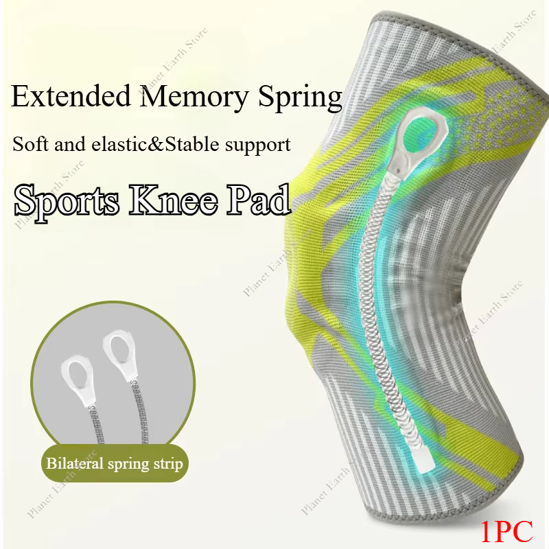 Manchon de soutien de genou à Compression, 1 pièce, rehausseur de genou à ressort, protection des articulations du ménisque, protection de sport, protection des jambes