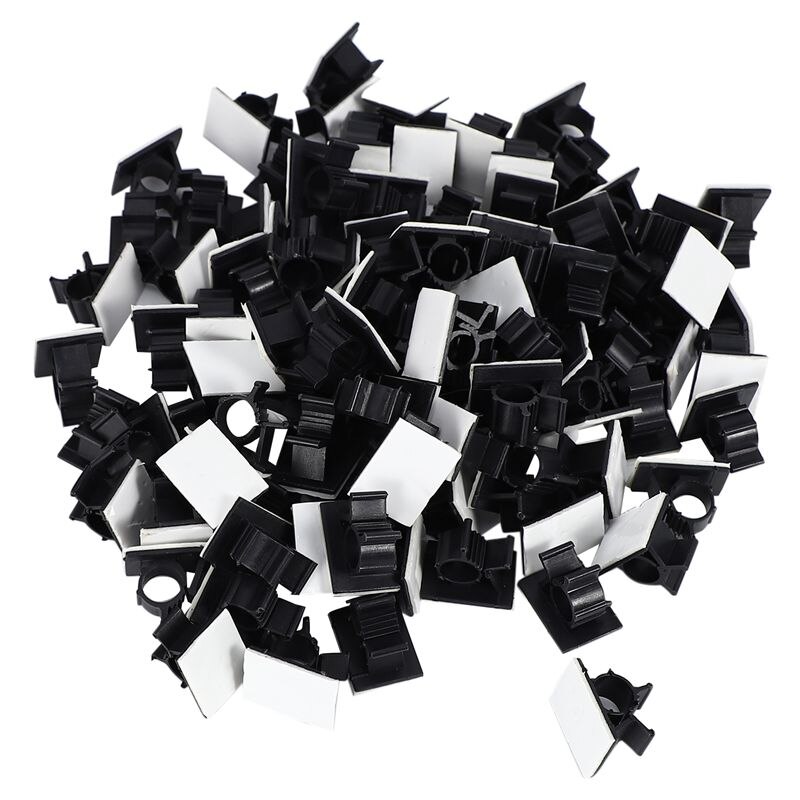 100 st/lot kabel sladd självhäftande fästen clips organizer clamp monteringsområde trådlös kabel clips trådhållare