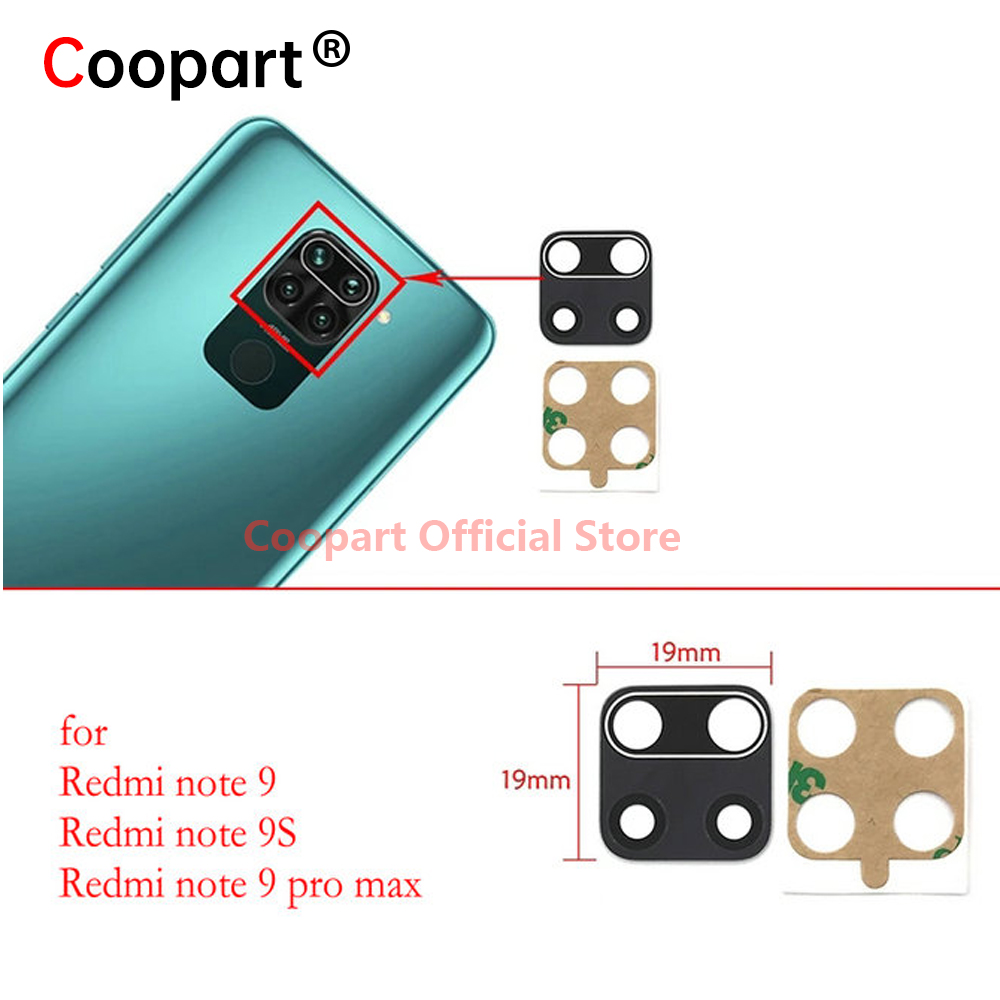 Back Rear Camera lens glass for Xiaomi Redmi note 9 9S /note 9 pro max Frame Holder with sticker