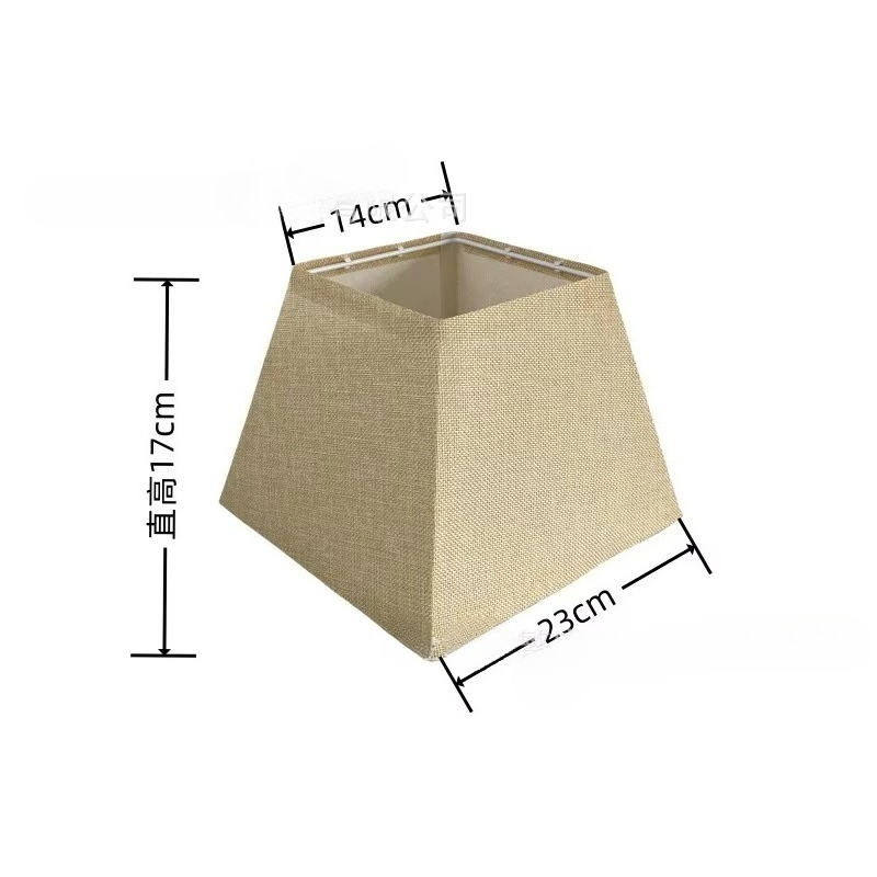 KD-Abat-jour d'angle carré en toile de jute, petite et grande lampe de table, lampadaire, abat-jour en lin beige, lin naturel, fabriqué à la main: Beige