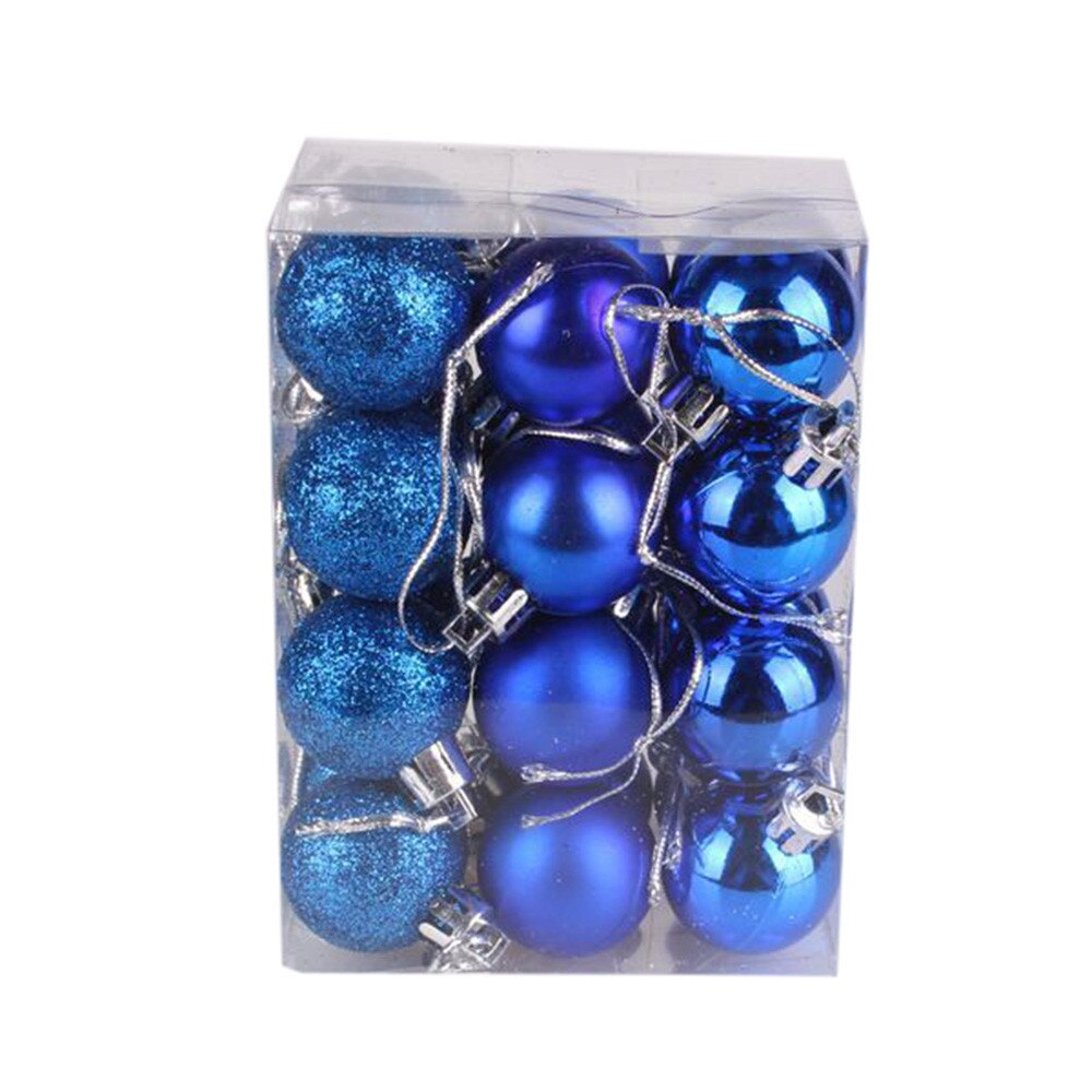 40mm jul xmas træ kugle hængende hjem fest ornament kasse dekoration indretning: Blå