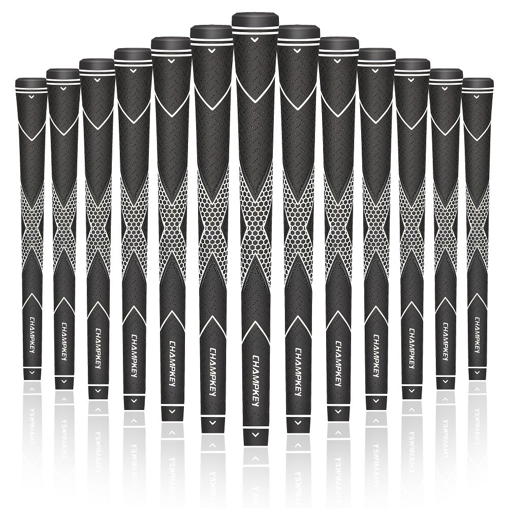 Champkey Traction-X Rubber Golf Grips 8PCS/Set Standard Color Mixed Golf Club Grips: BLACK AND WHITE