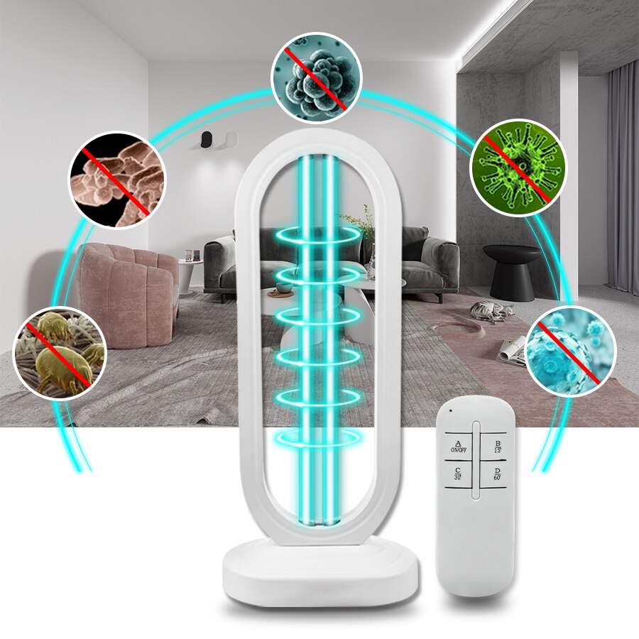 UVC Lamp Disinfection Germicidal Light 36W Fridge Deodorizer Air Sanitizer Purifier Odor Eliminators for Rooms Cabinets Wardrobe: UVC Lamp White / EU Plug 220V